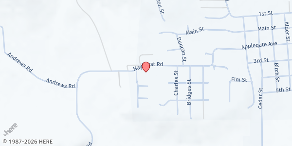 Map showing Care & Share at 1008 Hayhurst Road, Yoncalla, OR