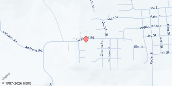 Map showing Care & Share Food Pantry at 1008 Hayhurst Rd, Yoncalla, OR