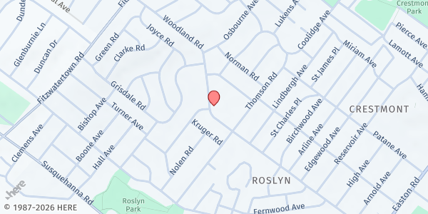 Map showing Family Promise - Food Pantry at 2801 Woodland Rd, Abington, PA