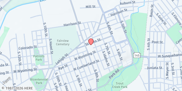 Map showing Allentown Elementary School - Food Distribution Center at 750 St John St, Allentown, PA