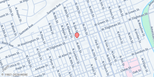 Map showing Casa Jeanette - Food Distribution Center at 701 N Eighth St, Allentown, PA