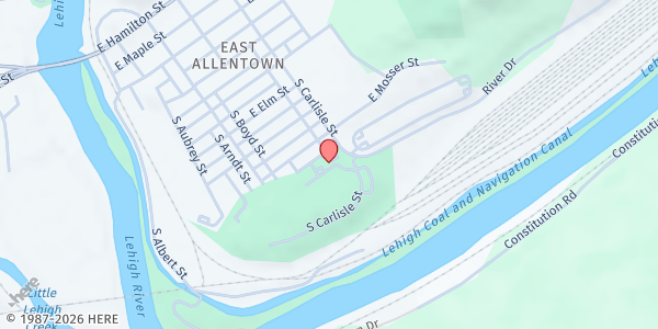 Map showing Eastside Food Pantry at 614 S Carlisle St, Allentown, PA