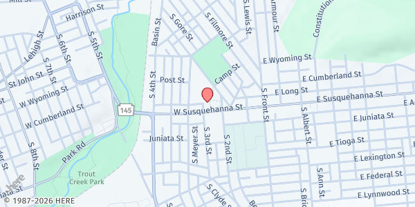 Map showing St. Paul Roman Catholic Church - St. Vincent de Paul at 920 S. 2nd St., Allentown, PA