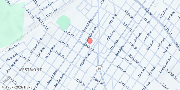 Map showing Altoona Food Bank at 2318 N Branch Ave, Altoona, PA