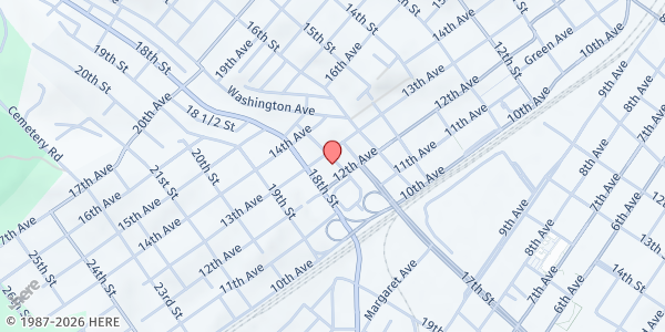 Map showing First Baptist Church - Reapers Food Pantry at 1209 17th St., Altoona, PA