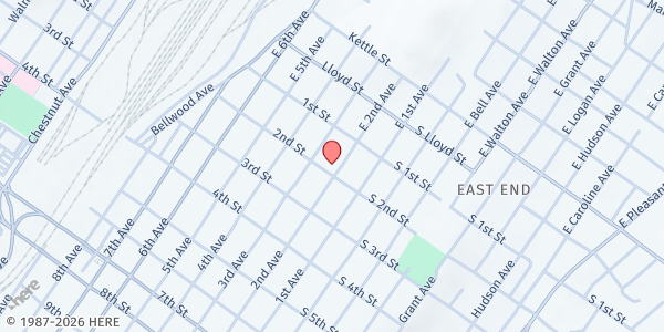 Map showing Second Avenue Global Methodist Church at 130 2nd Ave., Altoona, PA