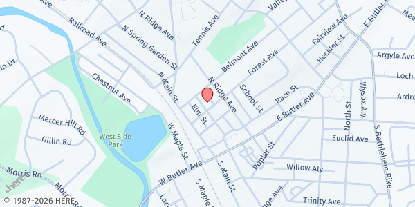 Map showing Montco SAAC – Ambler at 45 Forest Avenue, Ambler, PA