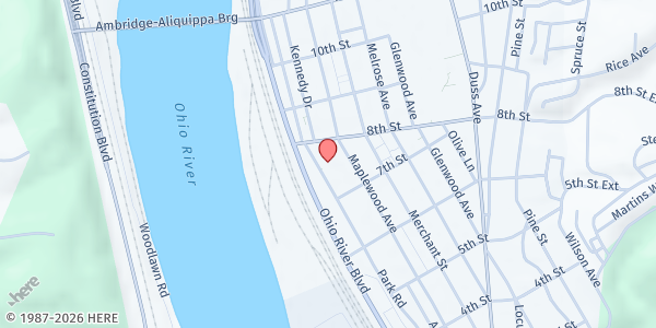 Map showing Center for Hope Ambridge at 740 Park Rd., Ambridge, PA