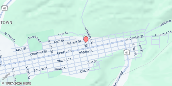 Map showing Good Shepherd Lutheran Church at 35 N. 9th St., Ashland, PA
