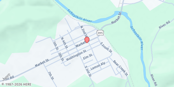 Map showing Auburn Mobile Market - Borough Hall at 451 Pearson Street, Auburn, PA
