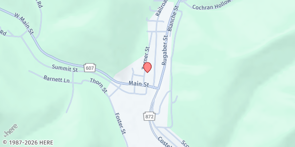 Map showing Potter County-Austin UMC at 26 TURNER STREET, Austin, PA