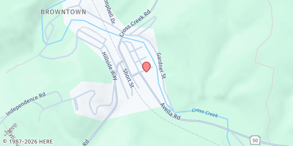 Map showing Greater Washington Co. Food Bank Distribution - Avella at 1560 Avella Rd., Avella, PA