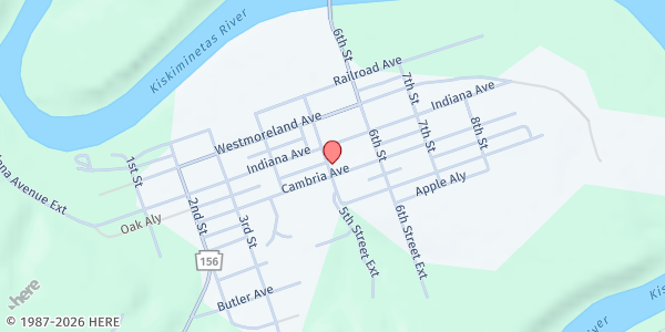 Map showing Saint Ambrose/SVDP at 505 Cambria Ave., Avonmore, PA