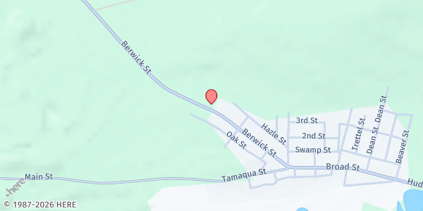 Map showing Beaver Meadows Food Pantry - Food Distribution Center at 125 Berwick St, Beaver Meadows, PA