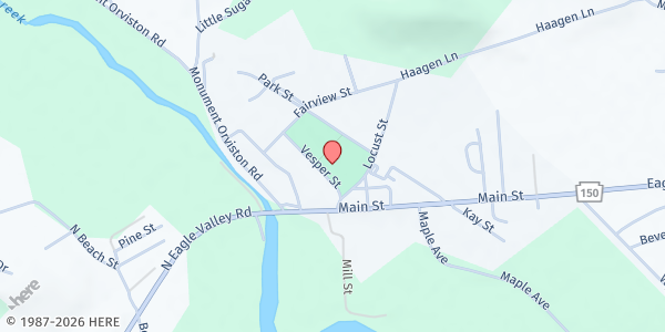 Map showing Howard Area Lions Food Bank at 44 Vesper St, Beech Creek, PA
