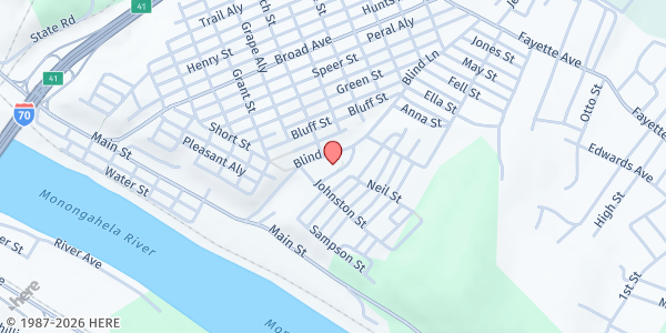 Map showing Belle Vernon Apartments at 500 Blind Ln., Belle Vernon, PA