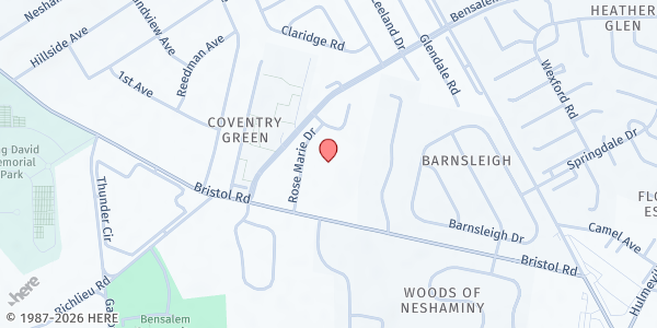 Map showing MITZVAH FOOD PROGRAM LOWER BUCKS COUNTY - Bensalem at 2909 Bristol Road, Bensalem, PA