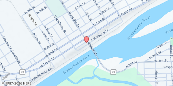 Map showing Berwick Area United Way at 107 S Market St, Berwick, PA