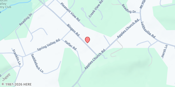 Map showing Ebenezer New Reformed Church at 3221 Bingen Rd., Bethlehem, PA