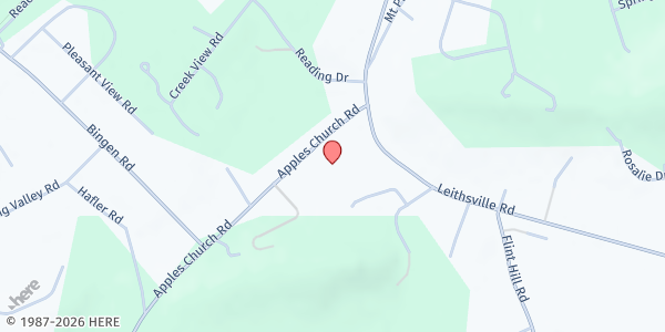 Map showing New Jerusalem Evangelical Lutheran Church at 3233 Apples Church Rd., Bethlehem, PA