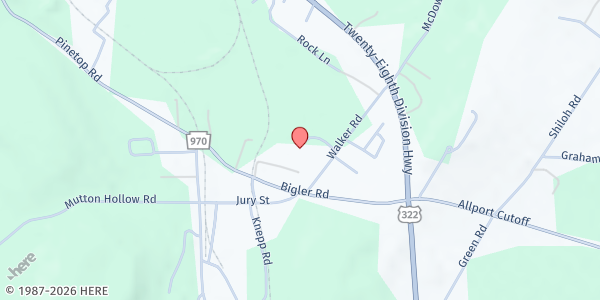 Map showing Bigler YMCA at 61 Walker Rd, Bigler, PA
