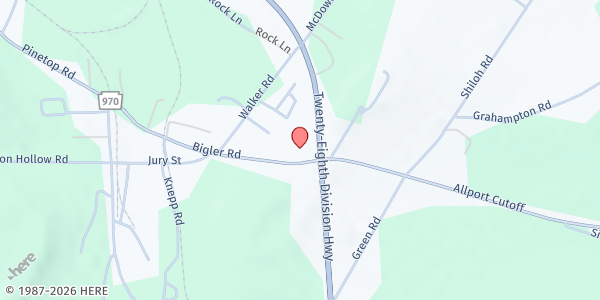 Map showing Cen-Clear Child Services, Inc at 50 Bigler Rd, Bigler, PA