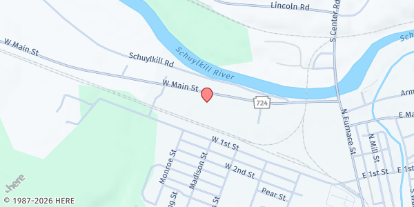 Map showing Abundant Life Church at 320 West Main Street, Birdsboro, PA