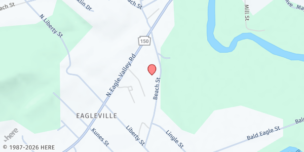 Map showing Blanchard Church Of Christ at 161 Beach St, Blanchard, PA