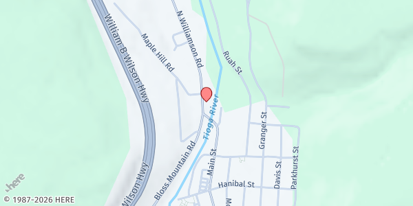 Map showing Matthew 25 Food Pantry at 108 N Williamson Rd, Blossburg, PA