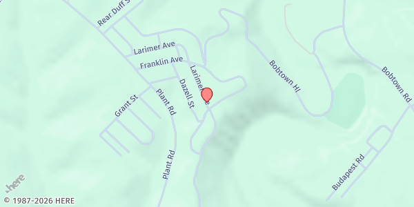 Map showing Shannopin Civic Building at 777 Larimer Ave., Bobtown, PA