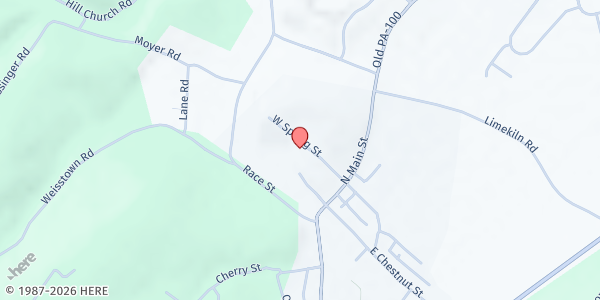 Map showing Boyertown Area Multi-Service at 200 West Spring St, Boyertown, PA