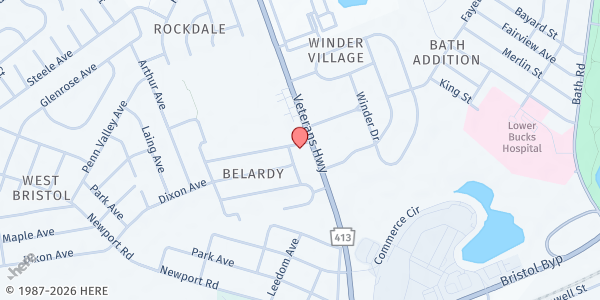 Map showing Bucks County Opportunity Council Inc. - Bristol at 721 Veterans Hwy, Bristol, PA