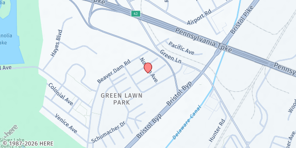 Map showing No Longer Bound at 1230 Norton Avenue, Bristol, PA