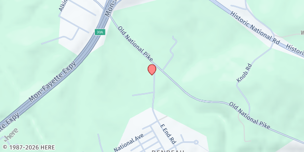 Map showing Centerville Food Pantry - Food Distribution Center at 100 East End Rd, Brownsville, PA