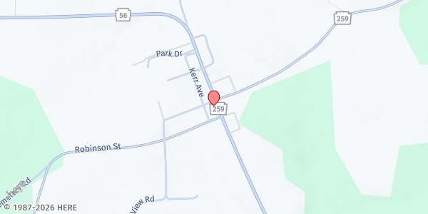 Map showing Brush Valley Volunteer Fire Department at 5544 Rt 259 Hwy S., Brush Valley, PA