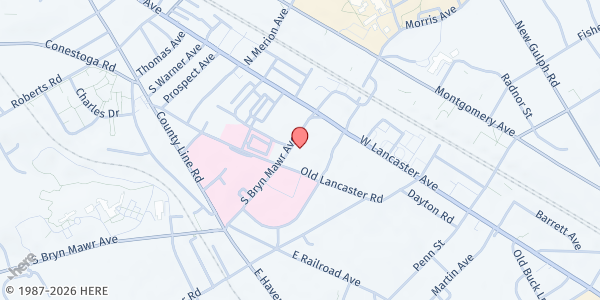 Map showing Eldernet of Lower Merion and Narberth - Bryn Mawr at 9 S Bryn Mawr Ave, Bryn Mawr, PA