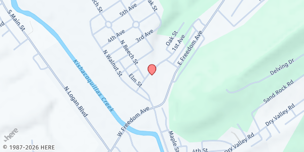 Map showing New Life Church - Soup Kitchen at 204 1st Ave, Burnham, PA