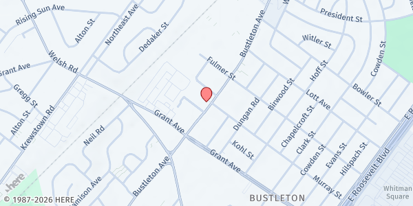 Map showing Lifeway Baptist Church at 9554 Bustleton Avenue, Bustleton, PA