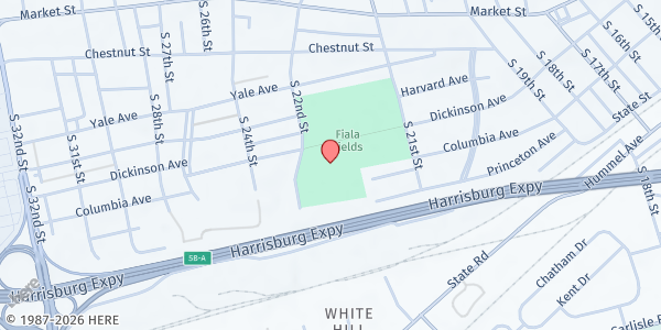 Map showing Camp Hill UMC at 417 S. 22nd St., Camp Hill, PA