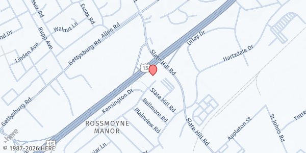 Map showing Christ Community Church at 1201 Slate Hill Rd, Camp Hill, PA