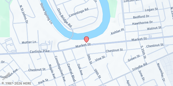 Map showing Elizabethtown at 3820 Market St, Camp Hill, PA