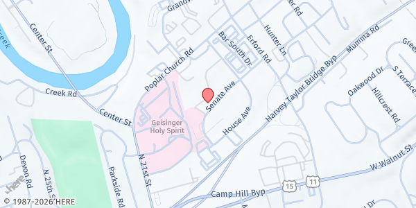 Map showing Susquehanna View Apartments at 208 Senate Ave., Camp Hill, PA