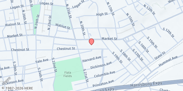 Map showing Trinity Lutheran Church Camp Hill at 2000 Chestnut St, Camp Hill, PA