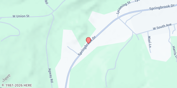 Map showing Canton American Legion Post 303 at 455 Springbrook Dr, Canton, PA