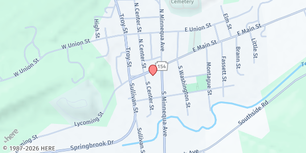 Map showing Canton Area Food Pantry, Inc. at 28 E Main St, Canton, PA