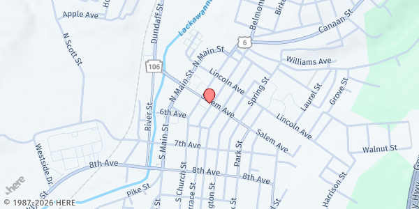 Map showing Bread Basket - Carbondale at 76 Salem Ave, Carbondale, PA