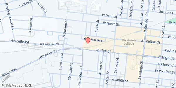 Map showing Project SHARE at 5 N Orange St # 4, Carlisle, PA