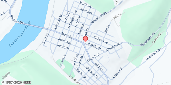 Map showing Food For Friends at 228 SOUTH STREET, Catawissa, PA