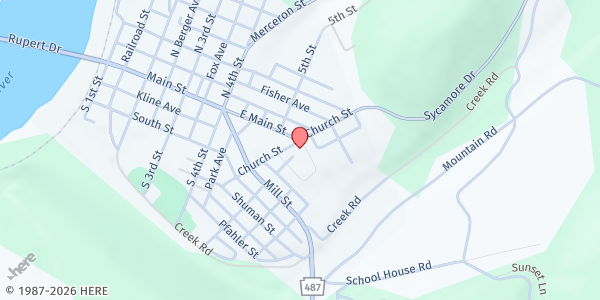 Map showing Food for Friends - Catawissa First UMC at 228 South St., Catawissa, PA