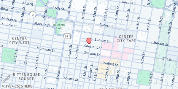 Map showing Farmers Market Trust - Center City East at 1201 Chestnut Street, Center City East, PA